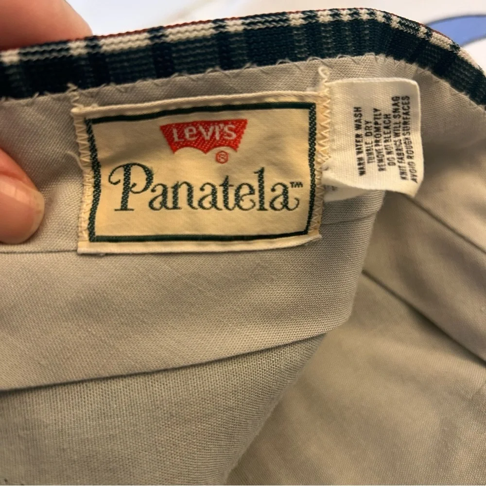 Vintage 1970s LEVI'S Panatela green Plaid Straight Leg pants